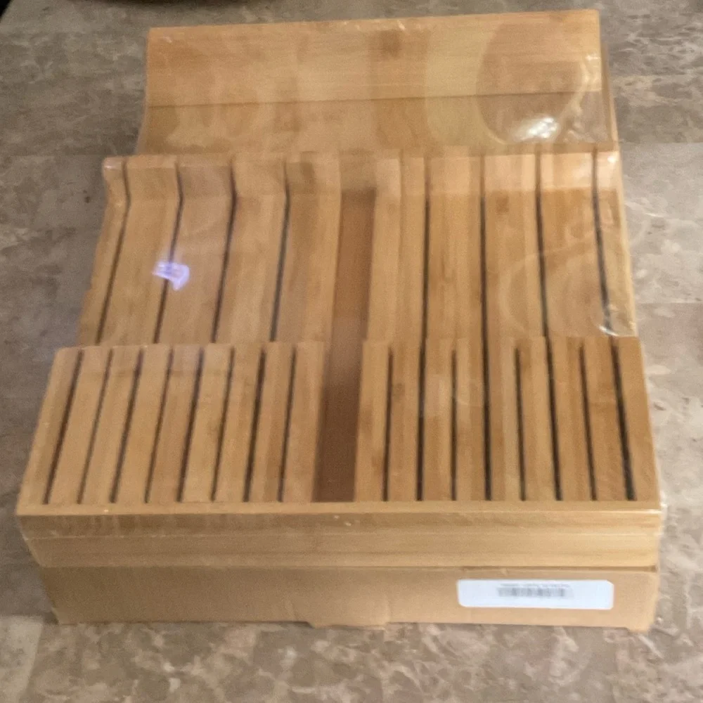 Bamboo Knife Block Organizer From Helios